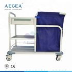 Carro de lavadero movible de hospital de la capa del polvo de AG-SS017B de sala de la limpieza de lino de acero del sitio