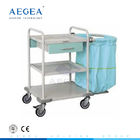 Carretillas inútiles médicas del lavadero de acero del hospital de la capa del polvo AG-SS017