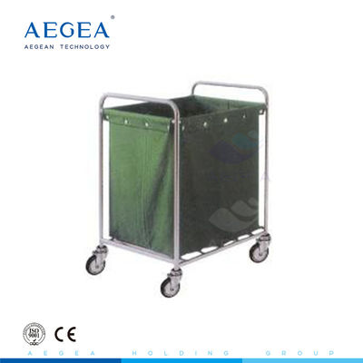 Clínica del hospital del acero inoxidable AG-SS013 que viste la carretilla del lavadero con cuatro ruedas