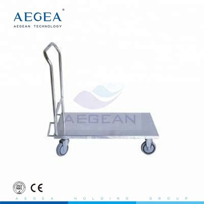 Carretilla médica profesional del acero inoxidable del fabricante AG-SS032 con la placa plana